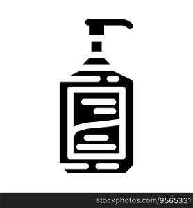 hand sanitizer hygiene glyph icon vector. hand sanitizer hygiene sign. isolated symbol illustration. hand sanitizer hygiene glyph icon vector illustration