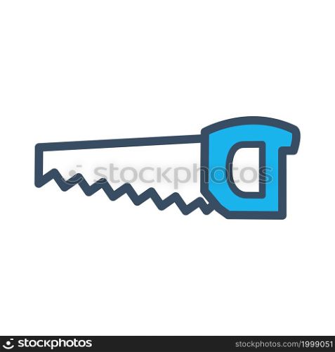 Hand saw icon design template, vector icon designed in filled color style on white background, can be used for web and various needs of your project
