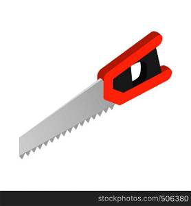 Hand saw icon in isometric 3d style isolated on white background . Hand saw icon, isometric 3d style