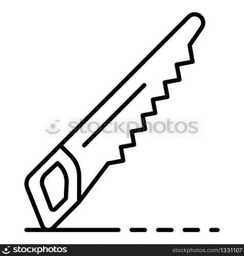 Hand saw icon. Outline hand saw vector icon for web design isolated on white background. Hand saw icon, outline style