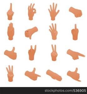 Hand set in isometric 3d style isolated on white background. Hand set in isometric 3d style