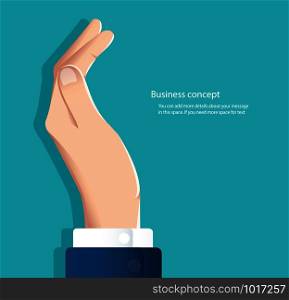 Hand shake. Businessmen shaking hands on a background of skyline. Concept business vector illustration
