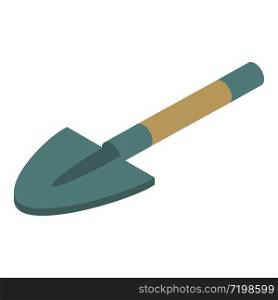 Hand shovel icon. Isometric of hand shovel vector icon for web design isolated on white background. Hand shovel icon, isometric style