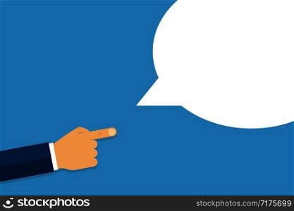 Hand showing with finger and phrase or quote in trendy flat design. Vector business concept. EPS 10. Hand showing with finger and phrase or quote in trendy flat design. Vector business concept.