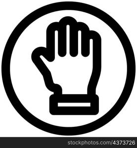 Hand sign for stopping traffic signal sign board