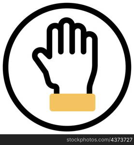 Hand sign for stopping traffic signal sign board