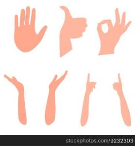 Hand signs gesture set