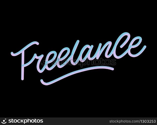 Hand sketched Freelance word. Great for card, invitation, badge, tag, icon, poster, banner template Lettering typography Vector. Hand sketched 3D Freelance word. Great for card, invitation, badge, tag, icon, poster, banner template. Lettering typography. Vector. slogan