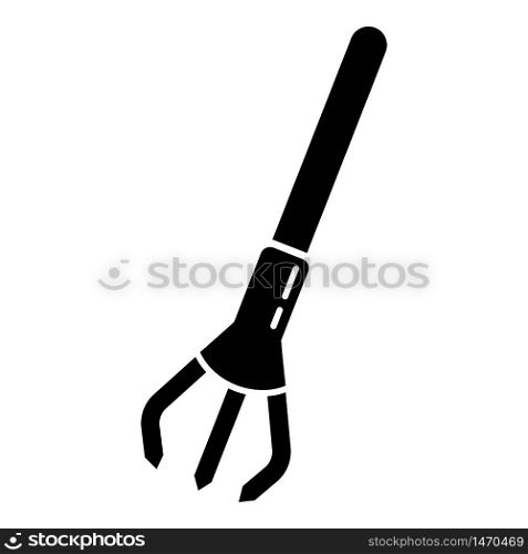 Hand small rake icon. Simple illustration of hand small rake vector icon for web design isolated on white background. Hand small rake icon, simple style