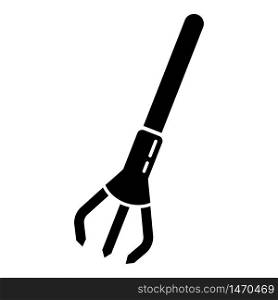 Hand small rake icon. Simple illustration of hand small rake vector icon for web design isolated on white background. Hand small rake icon, simple style