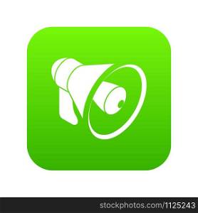Hand speaker icon green vector isolated on white background. Hand speaker icon green vector
