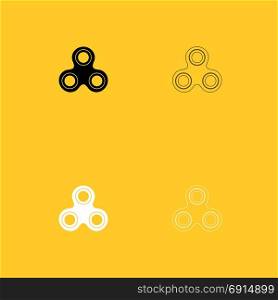 Hand spinner black and white set icon .. Hand spinner black and white set icon . Flat style .