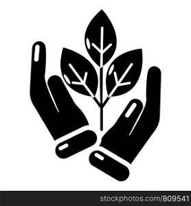Hand sprout icon. Simple illustration of hand sprout vector icon for web. Hand sprout icon, simple black style