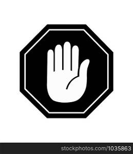 Hand stop icon vector sign symbol vector on white eps 10. Hand stop icon vector sign symbol vector