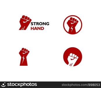 Hand strong logo vector icon