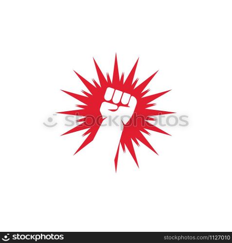 Hand strong vector logo and symbol