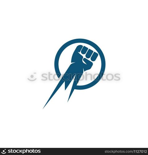 Hand strong vector logo and symbol