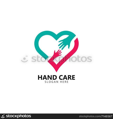 Hand symbol community care logo vector icon illustration design