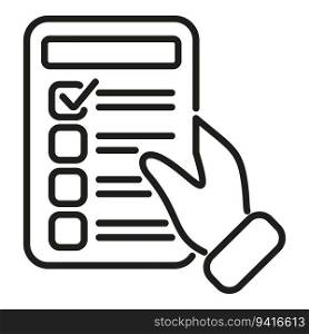 Hand take test result icon outline vector. Rapid s&le. Digital clinic. Hand take test result icon outline vector. Rapid s&le