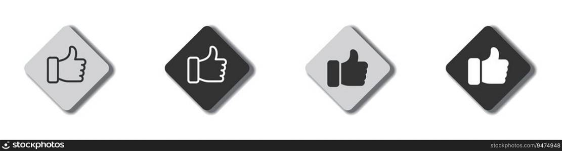 Hand Thumb Up icon. Like icon. Like symbol for your web site design. Vector illustration.