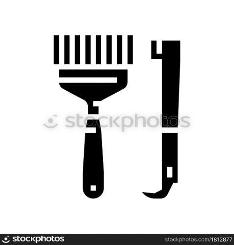 hand tools beekeeping glyph icon vector. hand tools beekeeping sign. isolated contour symbol black illustration. hand tools beekeeping glyph icon vector illustration