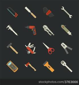 Hand tools icon set , flat design , eps10 vector format
