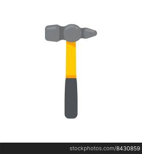Hand tools vector. Hammer made of hardened steel for hammering nails.