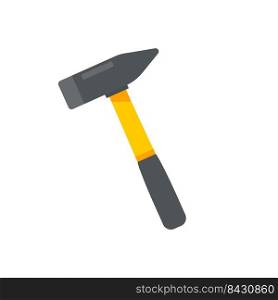 Hand tools vector. Hammer made of hardened steel for hammering nails.