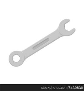 Hand tools vector. Wrench made of solid steel for tightening nuts.