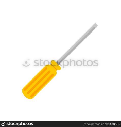 Hand tools vector. yellow Phillips screwdriver For screwing the screws to assemb≤woodenπeces.