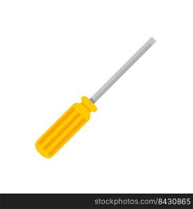 Hand tools vector. yellow Phillips screwdriver For screwing the screws to assemb≤woodenπeces.