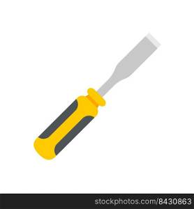 Hand tools vector. yellow Phillips screwdriver For screwing the screws to assemble wooden pieces.