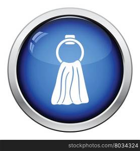 Hand towel icon. Glossy button design. Vector illustration.