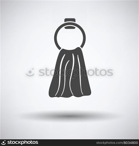 Hand towel icon on gray background, round shadow. Vector illustration.