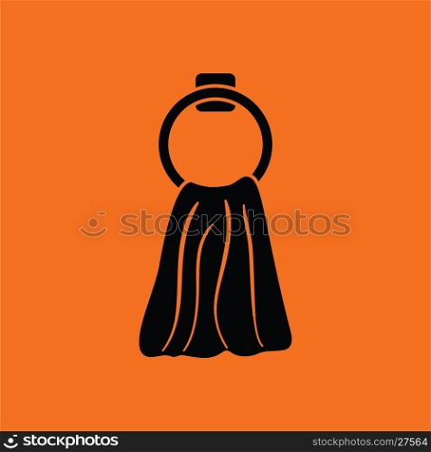 Hand towel icon. Orange background with black. Vector illustration.