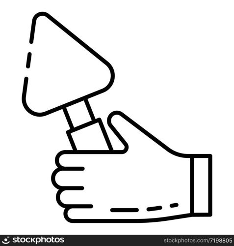 Hand trowel icon. Outline hand trowel vector icon for web design isolated on white background. Hand trowel icon, outline style