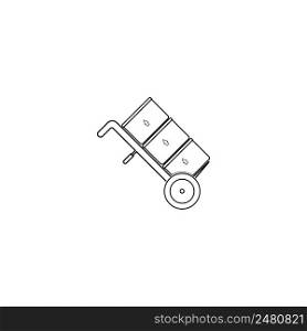 hand truck icon,luggage illustration vector design template.