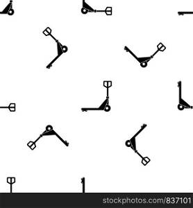 Hand truck pattern repeat seamless in black color for any design. Vector geometric illustration. Hand truck pattern seamless black