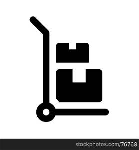 hand truck with stacked boxes, icon on isolated background