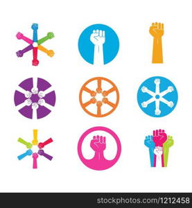 Hand up clenched vector icon illustration design template