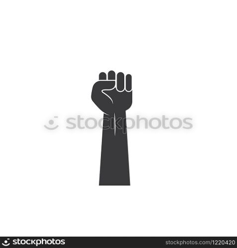 Hand up clenched vector icon illustration design template