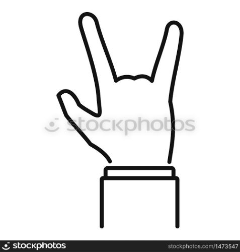 Hand up icon. Outline hand up vector icon for web design isolated on white background. Hand up icon, outline style