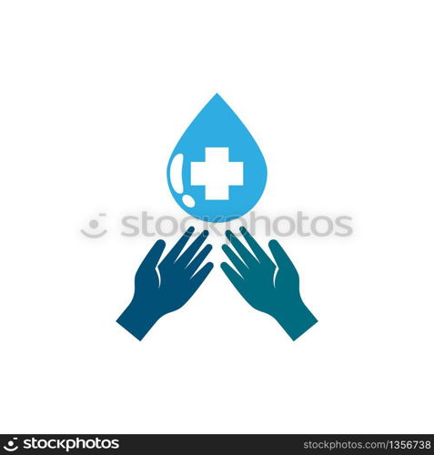 Hand wash logo vector icon design