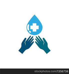 Hand wash logo vector icon design