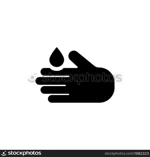 Hand Washing. Flat Vector Icon. Simple black symbol on white background. Hand Washing Flat Vector Icon