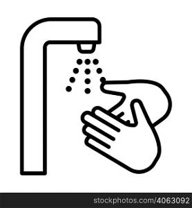 Hand Washing Icon. Bold outline design with editable stroke width. Vector Illustration.