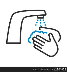 Hand Washing Icon. Editable Bold Outline With Color Fill Design. Vector Illustration.