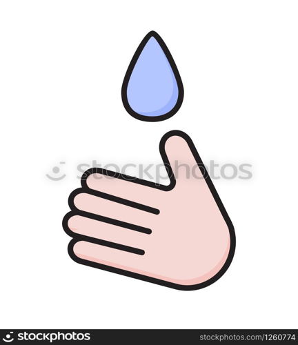 Hand washing icon vector. Wash your hands to prevent coronavirus infection. Skin treatment with soap, aniseptic and water.. Hand washing icon vector. Wash your hands to prevent coronavirus infection. Skin treatment with soap, aniseptic