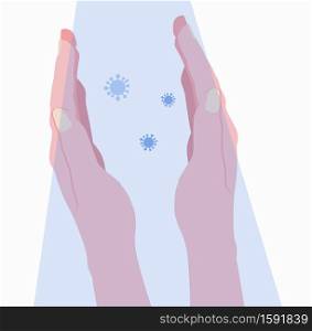 Hand washing. Prevention of the spread of coronavirus and infectious diseases. Clean hands. The illustration is isolated on a white background. Can be used to create instructions and banners.. Hand washing. Prevention of the spread of coronavirus and infectious diseases. Clean hands. The illustration is isolated on a white background.