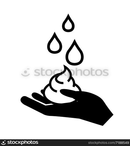 Hand washing vector icon hygiene symbol on white isolated background eps10. Hand washing vector icon hygiene symbol on white isolated